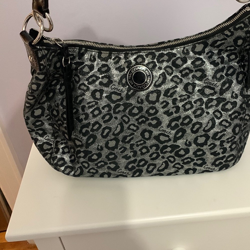 Coach black ocelot bag.